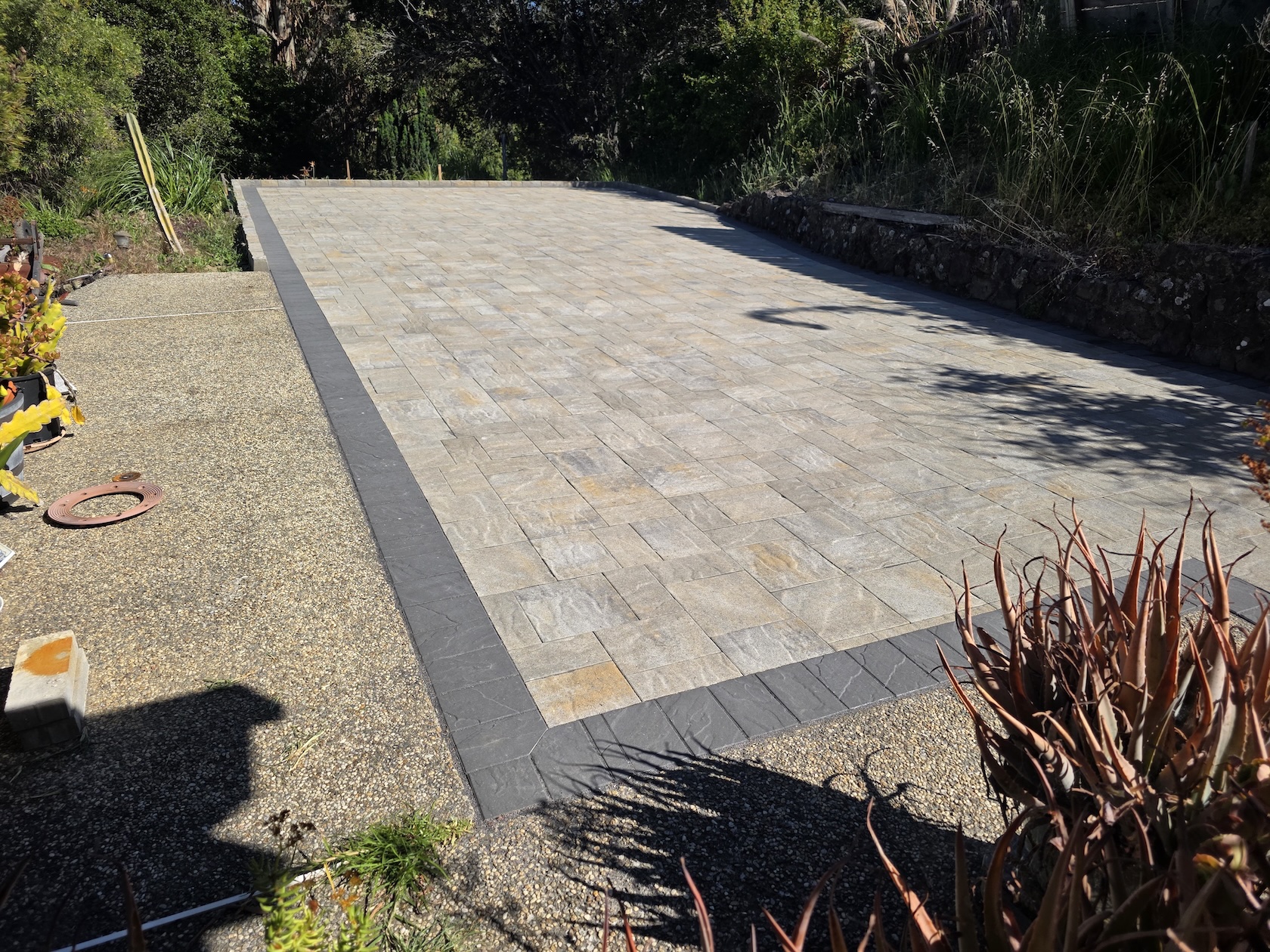 Finished residential paving installation